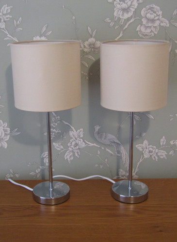 Pair table lamps chrome - pair,