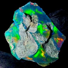Fire Opal raw, Ethiopian Black