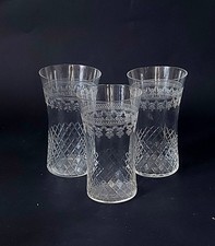 PALL MALL GLASSES Lady Hamilton Antique Edwardian Set of 3 Etched Small Tumblers