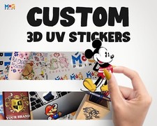 Custom Logo 3D Stickers Phone UV DTF Transfer Wholesale Personalised printing UK