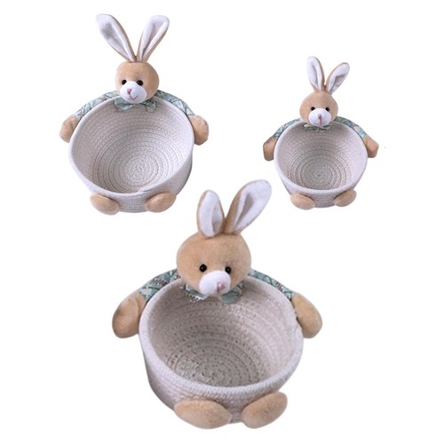 Easter rabbit storage basket - easter,