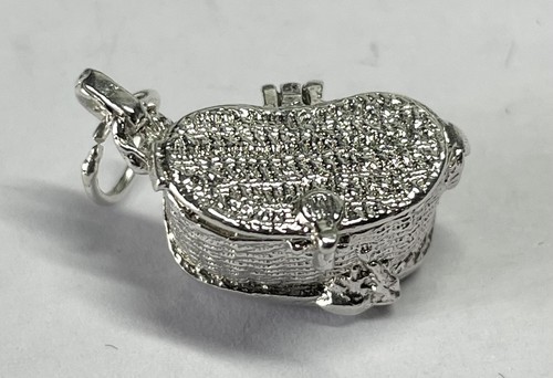 Solid silver wicker basket - silver, +