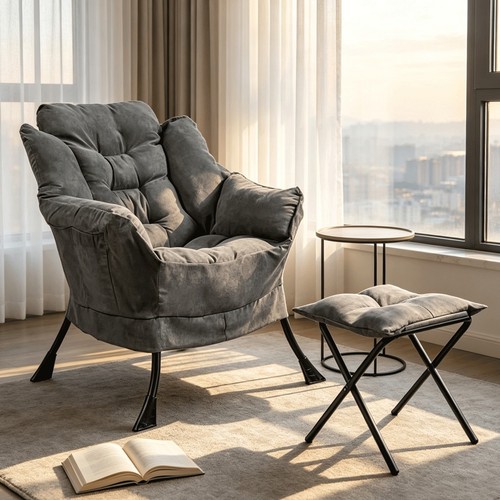 Fabric lazy chair with - lazy,