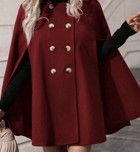 Red cape coat - red,