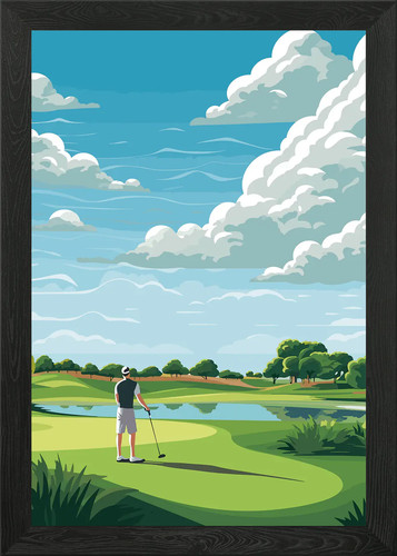 Golf player framed - golf, wall