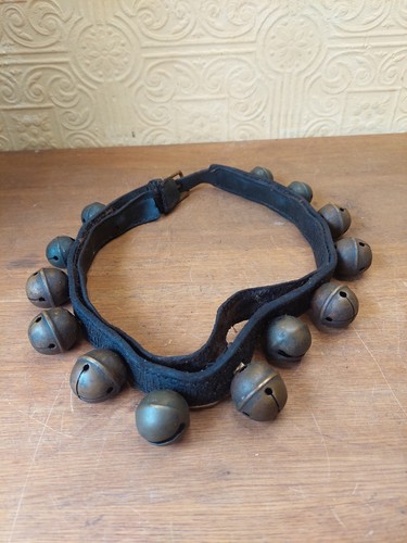 Antique brass sleigh bell - brass,