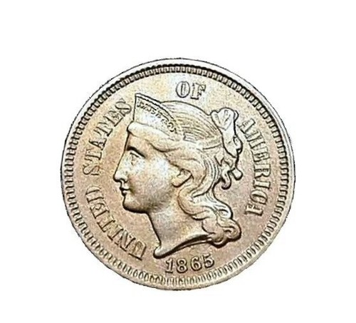 1865 cent nickel - au, 3