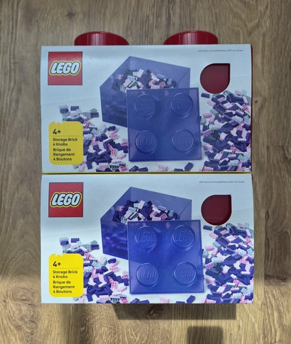 Red lego storage brick - -, cube