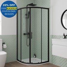 Bathroom Quadrant Shower Enclosure Cubicle 800/900 6mm Glass Framed Black