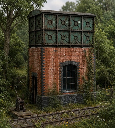 Water tower model - tower, (n-gauge)