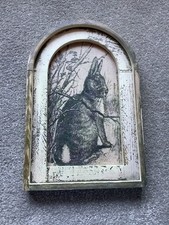 Country Farmhouse Decor Rustic Rabbit Wall Art Vintage Style 12” x 8”