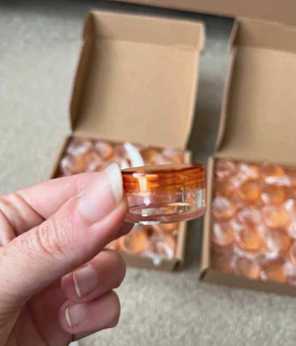 Cosmetic sample pots orange - pots,
