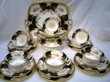 COALPORT COBALT BLUE BATWING SELECTION TRIO CAKE PLATE BOWL