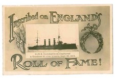 HMS CUMBERLAND - ROYAL NAVY CRUISER - INSCRIBED ON ENGLAND'S ROLL OF FAME
