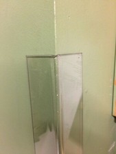 50mm Leg Clear corner wall protector 300mm to 1250mm Long, Drilled or undrilled