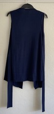 Isabella Oliver Open Waterfall Sleeveless Belted Cardigan, Navy Blue, Small
