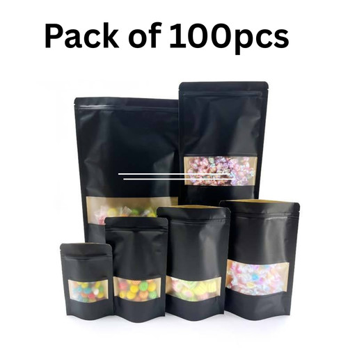 Black kraft stand - pouch, zip