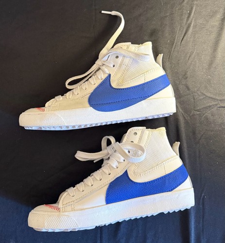 Cream blue high top sneakers - blue,