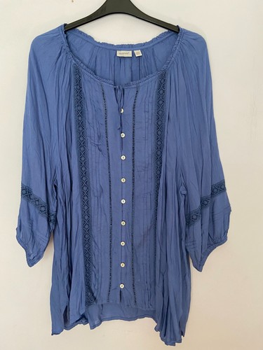 Avenue blue gypsy buttoned - , top