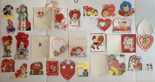 Vintage valentine card - card, of