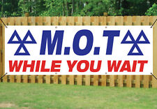 MOT WHILE YOU WAIT BANNER GARAGE SIGN waterproof PVC with Eyelets NM006
