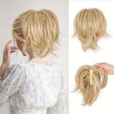 1pc Claw Clip in HairBuns False HairPiece Messy Straight Ponytail Hair Extension