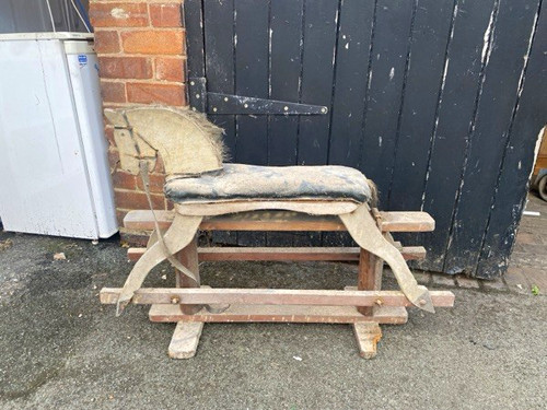 Vintage wooden rocking horse - vintage,