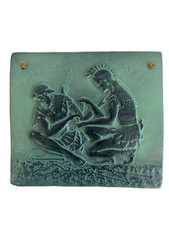 Achilles and Patroclus Ancient Greek Ceramic Tile Wall 7.75'' by 7'' Charity