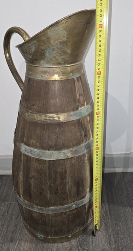 Wooden brass copper - copper, jug
