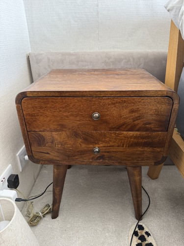 Drawers curved bedside table - drawers,