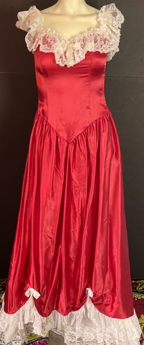 Vtg 1980s loralie satin red - 1980s,