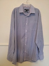 Cedarwood State Blue Striped shirt Regular Fit Long Sleeve Mens Size 16.5"