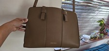 Medium Ladies Handbag Anna Field Light Brown Faux Leather w padded laptop pocket