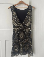 ASOS Dress Size 8 Black Gold