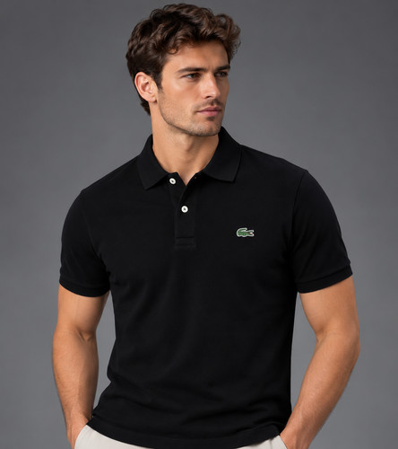 Lacoste men black polo shirt - polo,