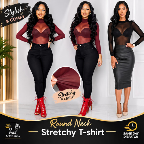 Womens sheer mesh top ladies - sheer,