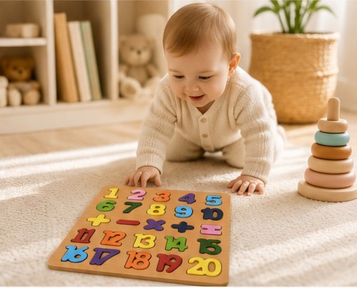 Wooden numbers maths puzzle - wooden,