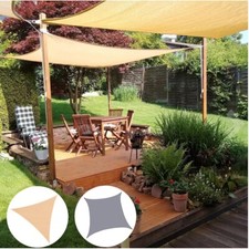 WATERPROOF HEAVY DUTY SUN SHADE SAIL GARDEN PATIO AWNING CANOPY UV BLOCK 180GSM