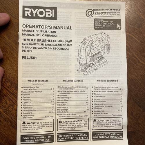 Ryobi brushless jig saw - brushless,