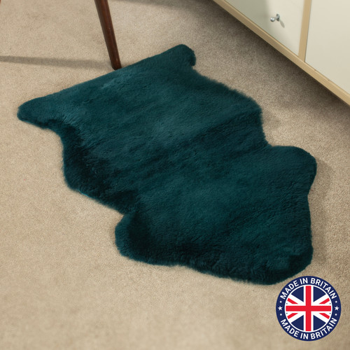 Teal green sheepskin - green,