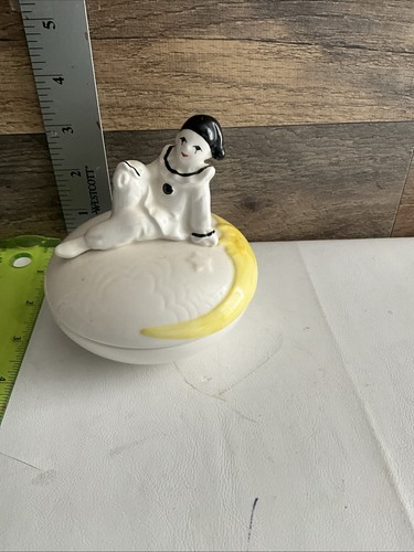 Vintage pierrot clown lidded - clown,