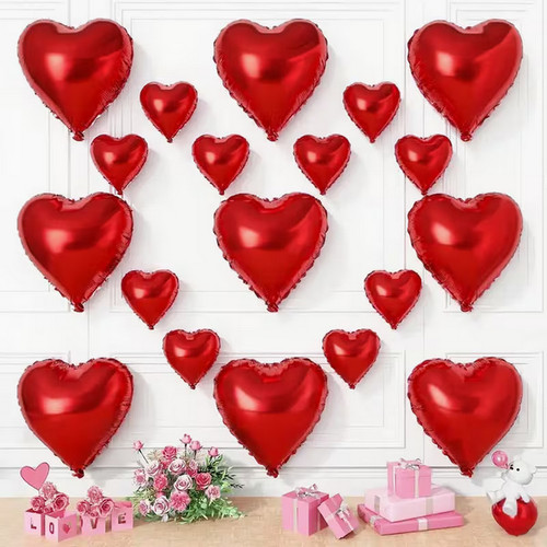 10pcs red love heart - 10pcs,