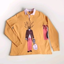 Patta Amsterdam Yellow Graphic Print Rugby Shirt Size M