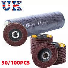 100x FLAP GRINDING SANDING DISCS 115mm 4.5" 40 60 80 120 GRIT ANGLE WHEEL UK