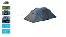Halfords 4 man tent - easy to pitch. Comes in bag with wheels.