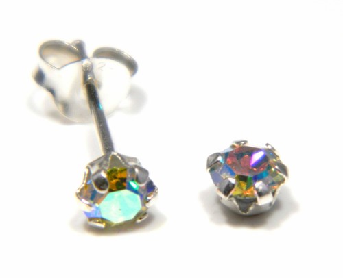 Sterling silver stud earrings - silver,