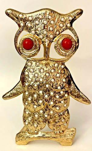 Vintage mcm owl pierced - owl,