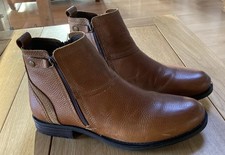 NEW Firetrap Chelsea Boots Tan brown Leather Size 8.5