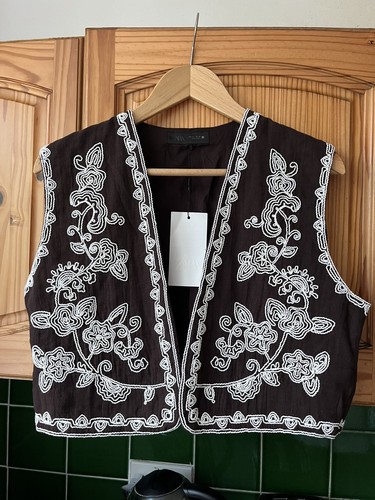 Zara embroidered brown - zara,