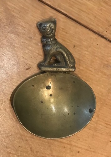 Antique brass tea caddy spoon - caddy,